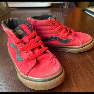 Vans Old Skool high tops red  s 7.5 unisex little